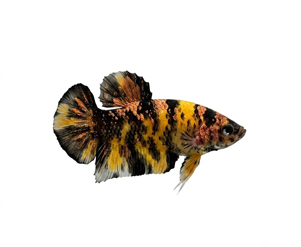 Yellow koi copper betta fish (Female)